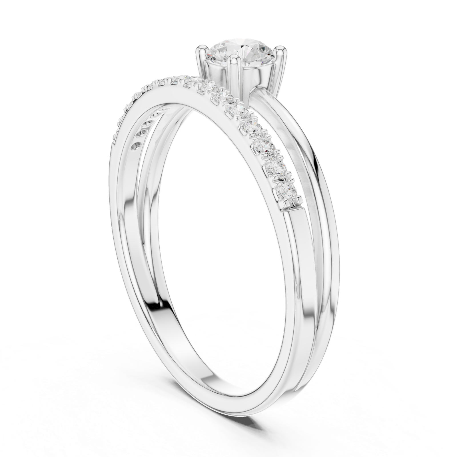 Gold Ring DDLR-832, White Gold, view 1