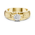 14K Solid Gold Lab Diamond Solitaire Ring, Yellow Gold, view 4