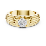 14K Solid Gold Lab Diamond Solitaire Ring, Yellow Gold, view 4