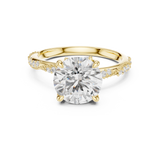 Gold Ring DDLR-167, Round center stone, Yellow Gold, view 4