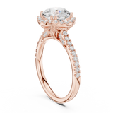 Gold Ring DDLR-255, Round center stone, Rose Gold, view 1