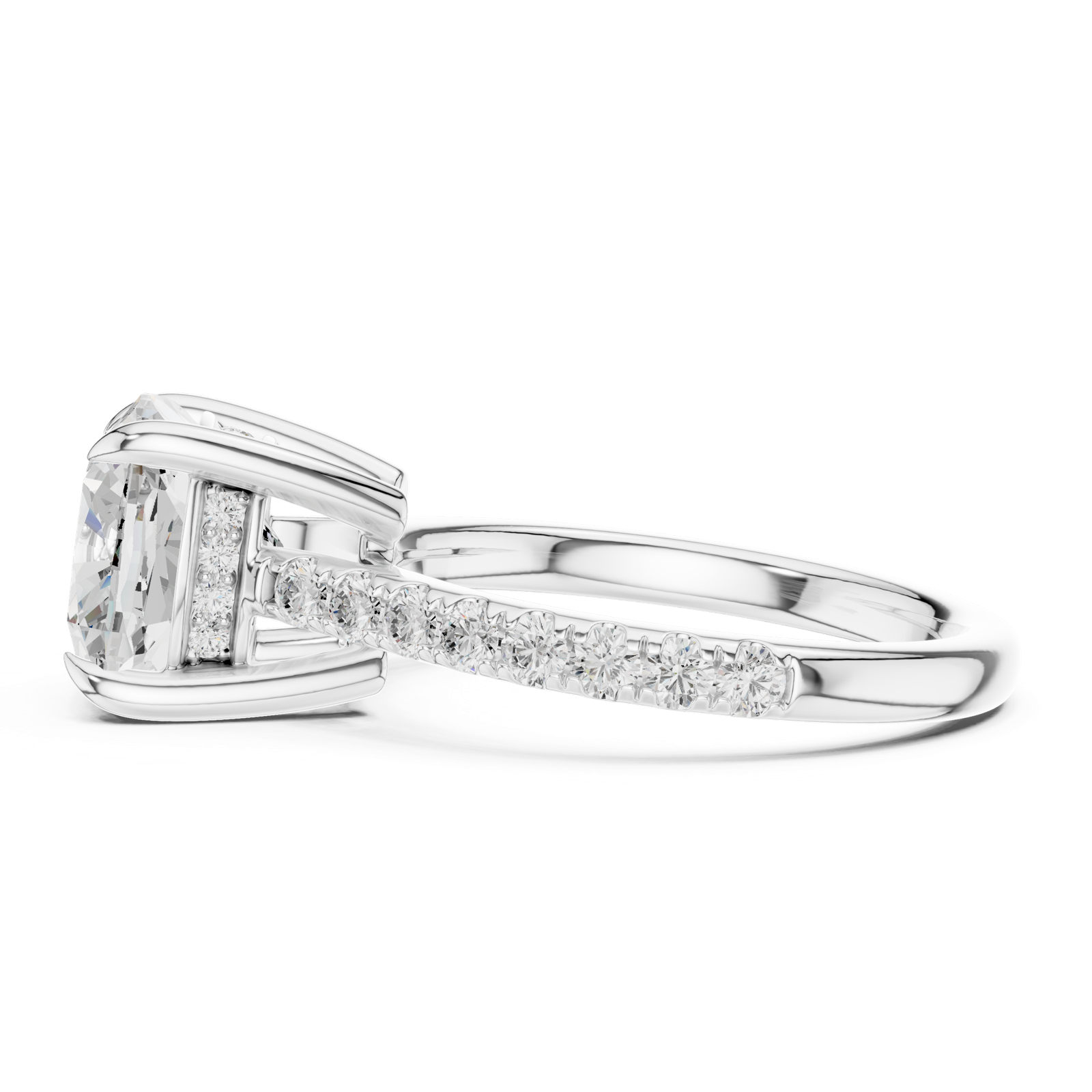 Gold Ring DDLR-1023, White Gold, view 3