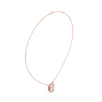 Gold Jewelry DDPO-001, Radiant center stone, Rose Gold, view 1