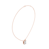 Gold Jewelry DDPO-001, Radiant center stone, Rose Gold, view 1