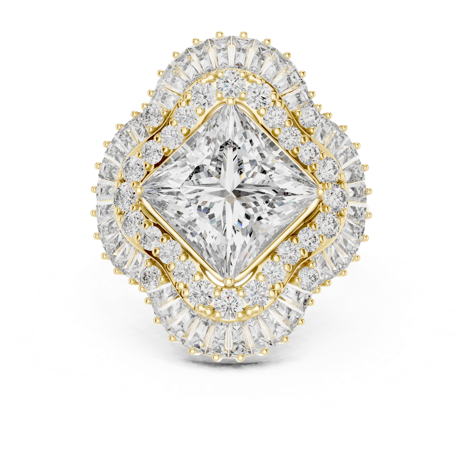Gold Ring DR-6163, Yellow Gold, view 4