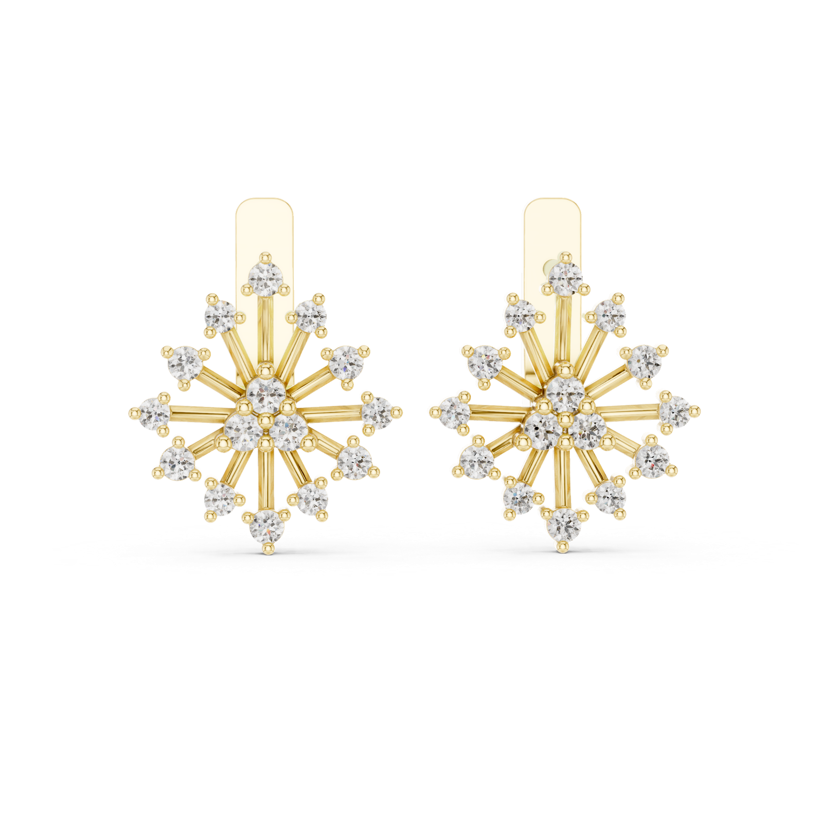 Gold Earrings L03-11, Yellow Gold, view 4