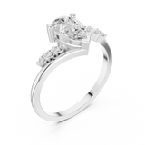 Gold Ring HLR-255, White Gold, view 2