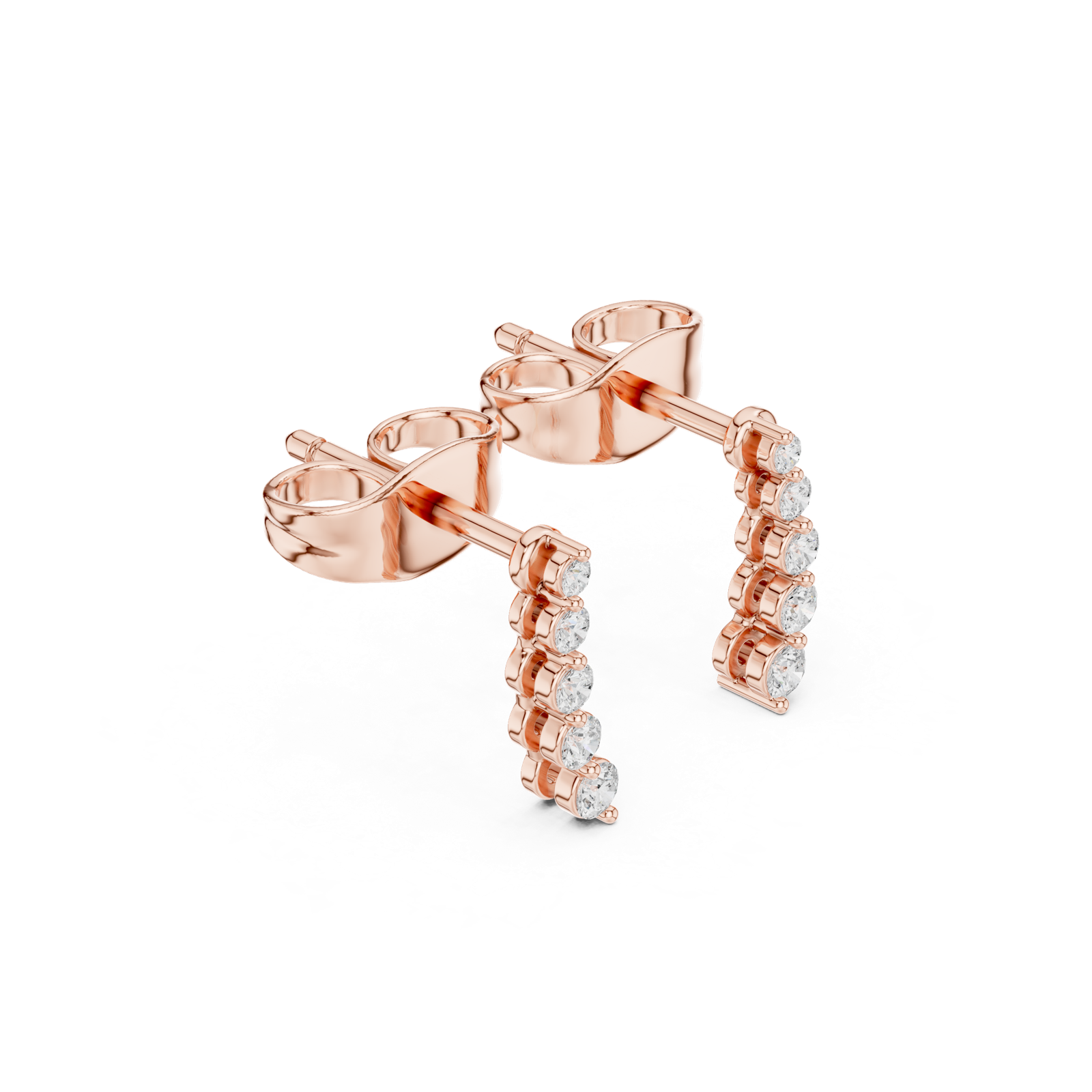 Gold Earrings SBER(32), Rose Gold, view 1