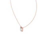 14K Solid Gold Lab Diamond Solitaire Pendant Necklace, Rose Gold, view 2