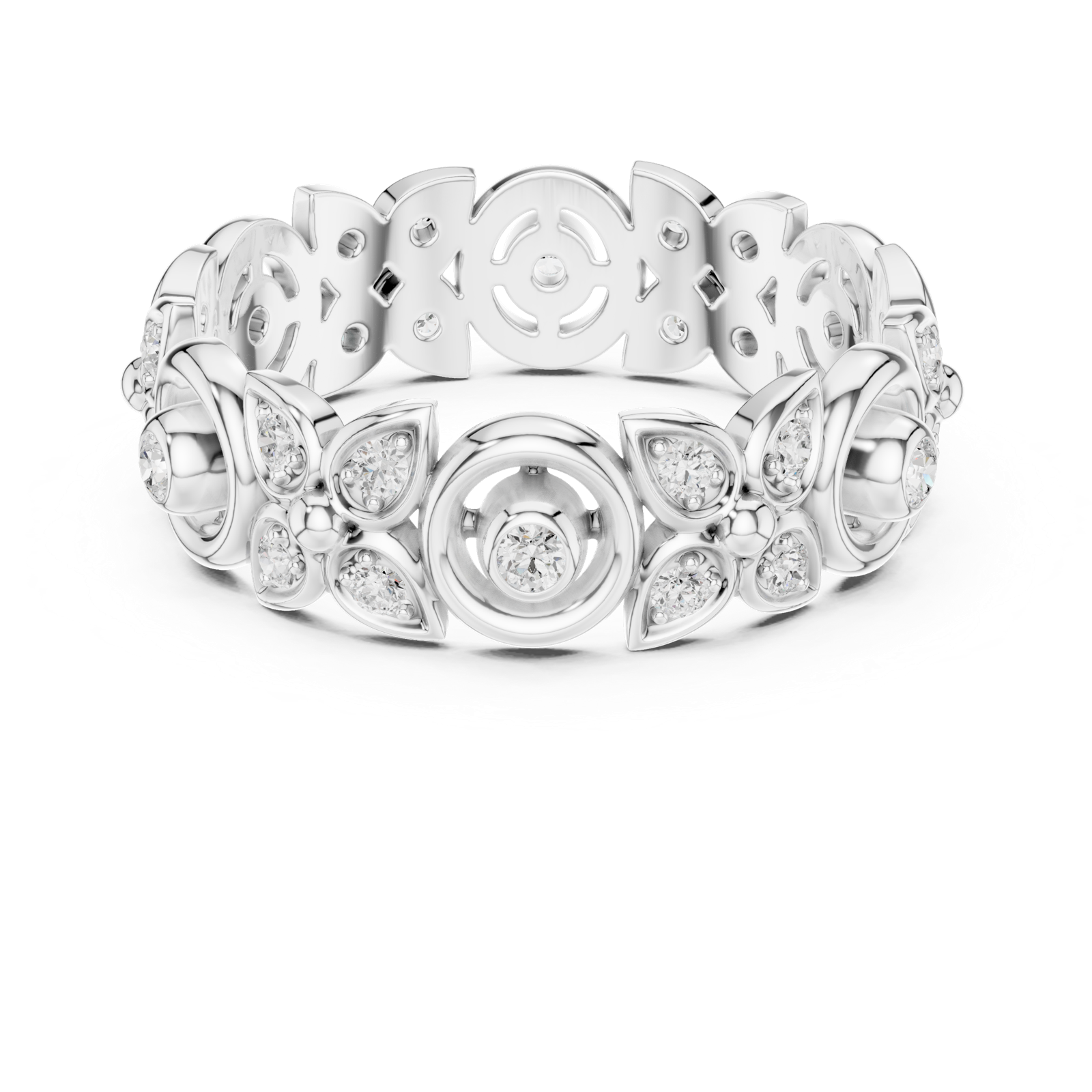 Gold Ring R36, White Gold, view 4