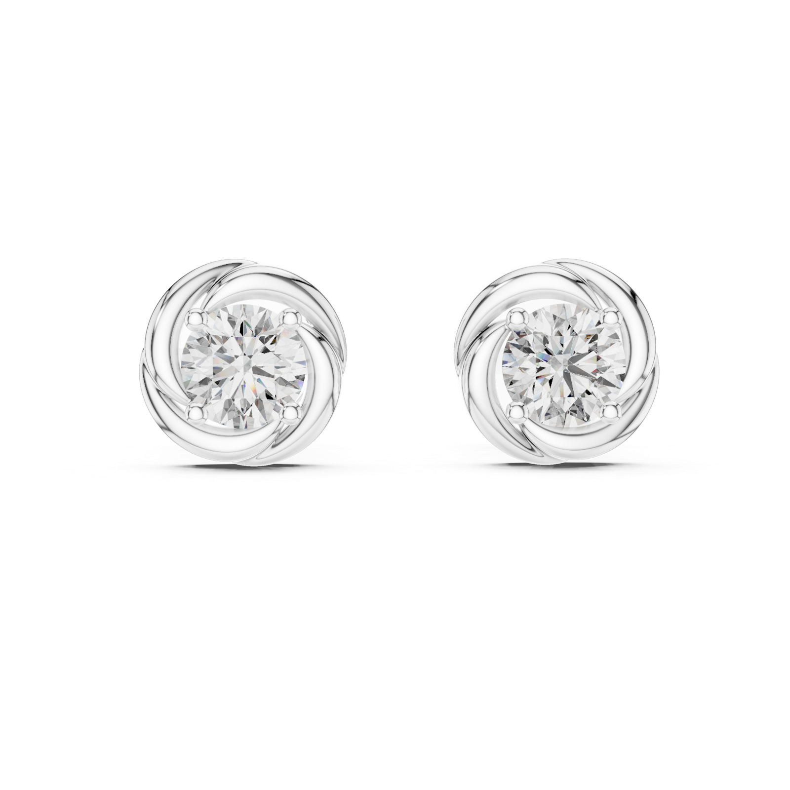 Gold Earrings ER-0018, White Gold