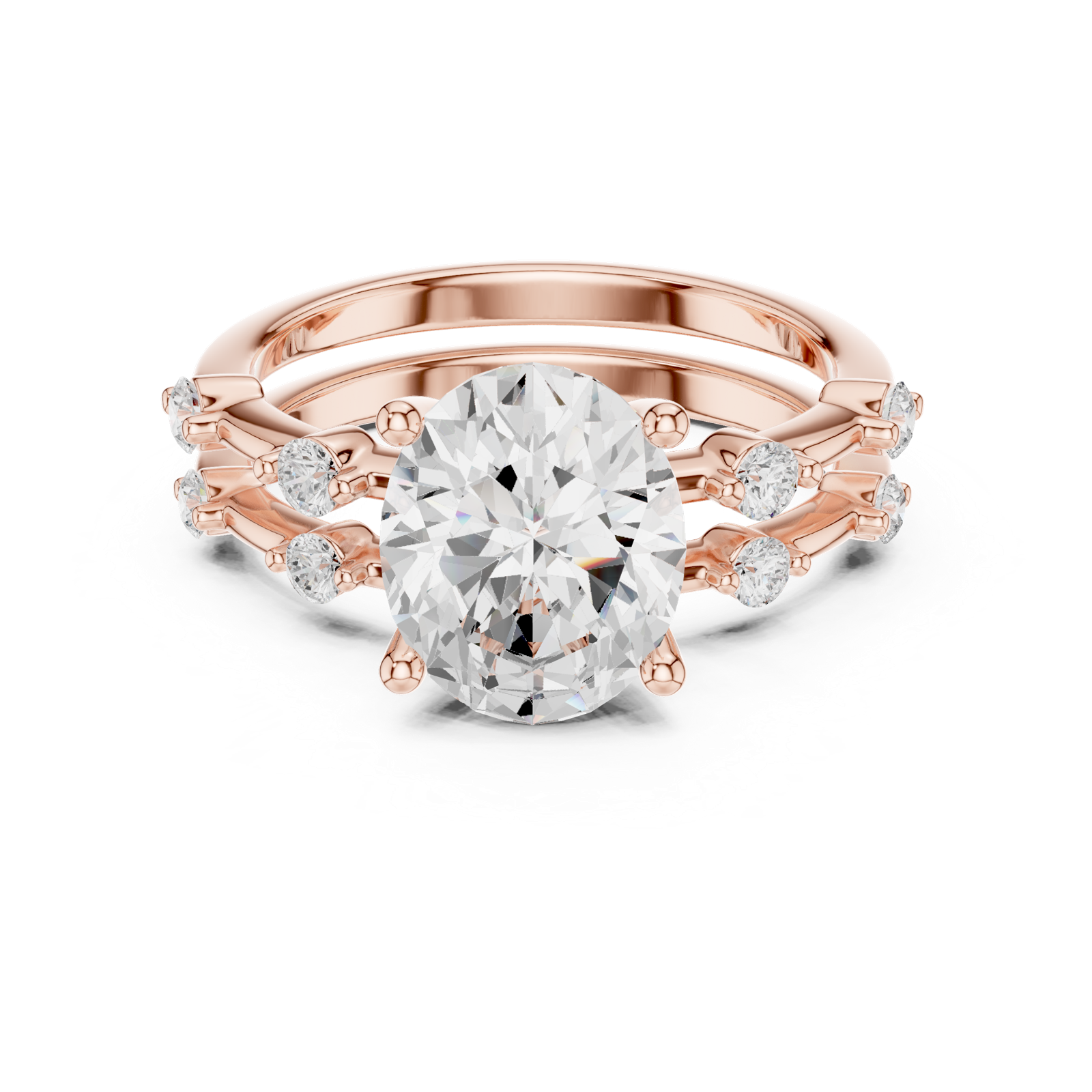 Gold Ring DDLR-441, Rose Gold, view 4