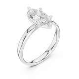 Gold Jewelry L36-10, Marquise center stone, White Gold, view 2