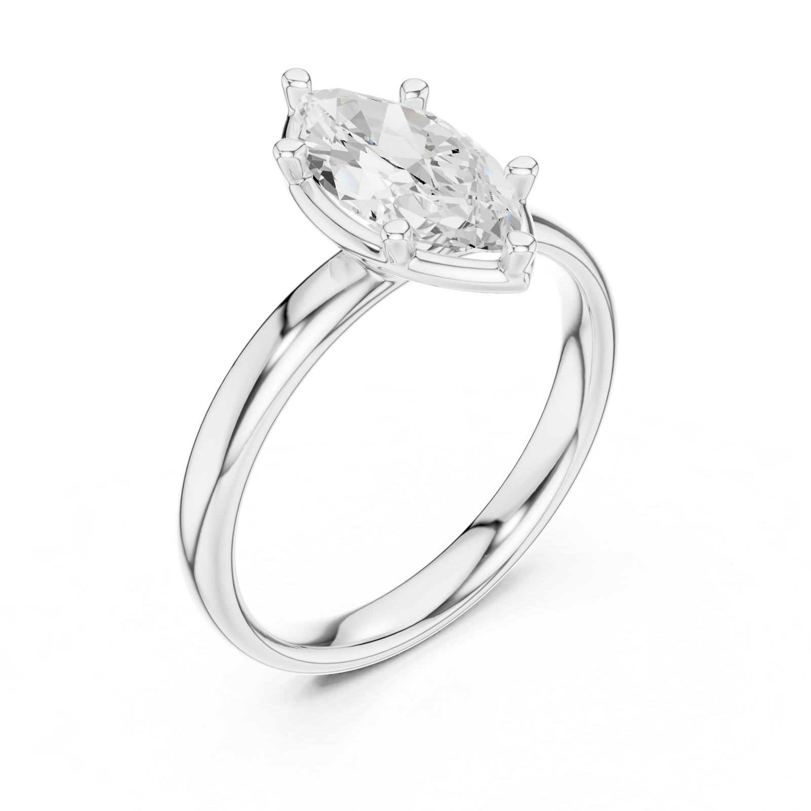 Gold Jewelry L36-10, Marquise center stone, White Gold, view 2