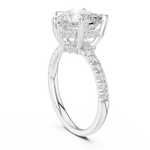 Gold Ring DDLR-259, Heart center stone, White Gold, view 1