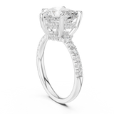 Gold Ring DDLR-259, Heart center stone, White Gold, view 1