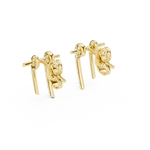 Gold Earrings 12-10009@E, Yellow Gold, view 3