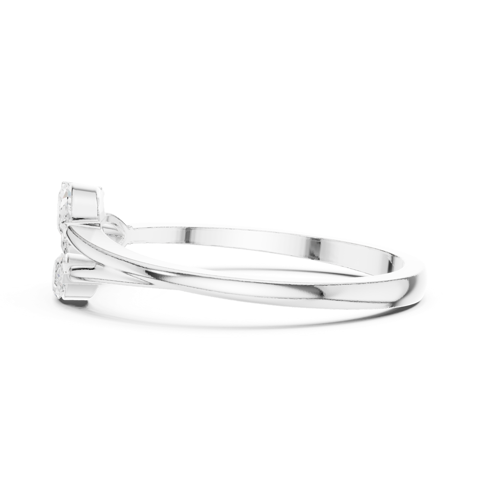 Gold Ring HLR-235, White Gold, view 3