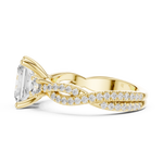 Gold Ring DDLR-281, Radiant center stone, Yellow Gold, view 3