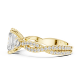 Gold Ring DDLR-281, Radiant center stone, Yellow Gold, view 3