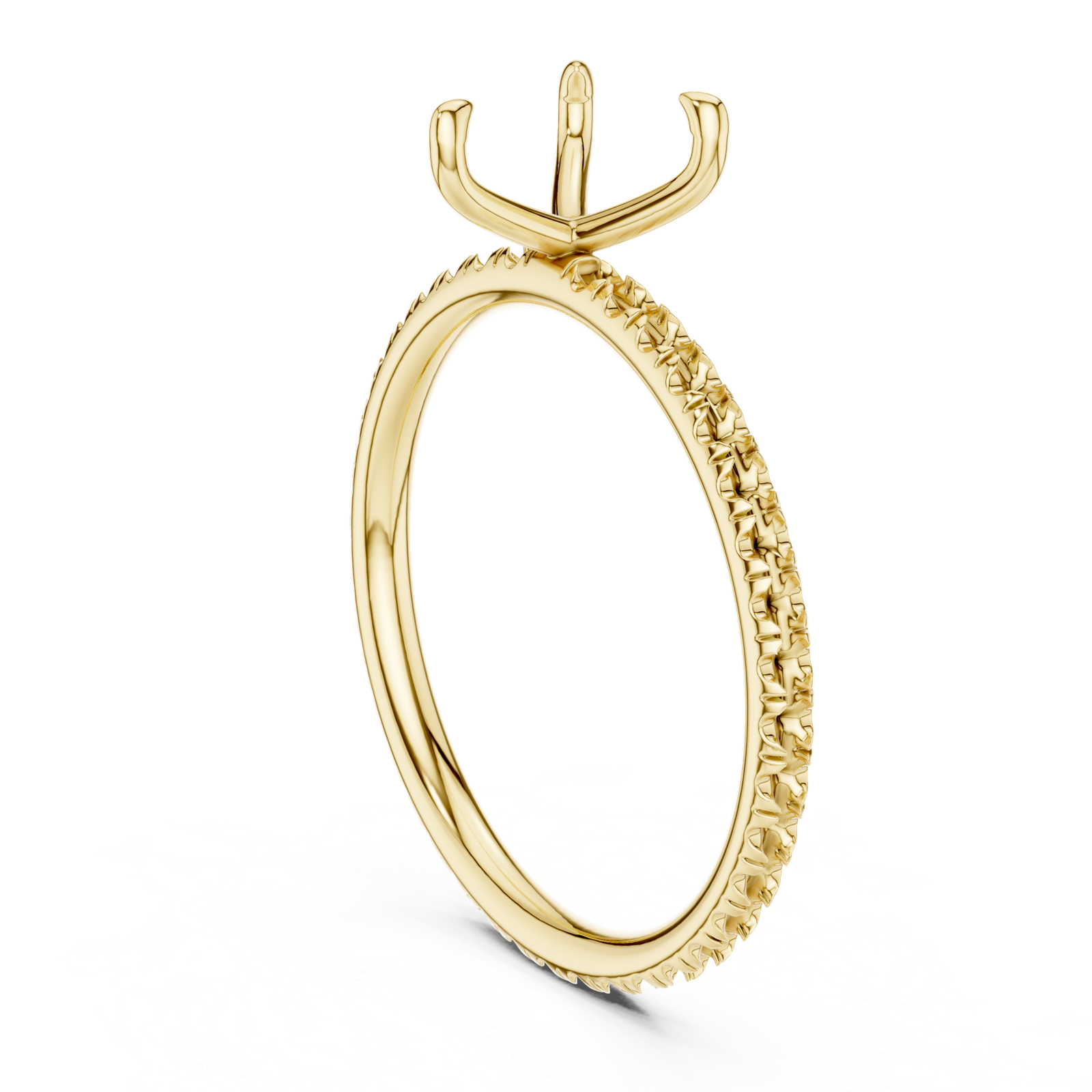 Gold Jewelry L36-15, Heart center stone, Yellow Gold, view 1