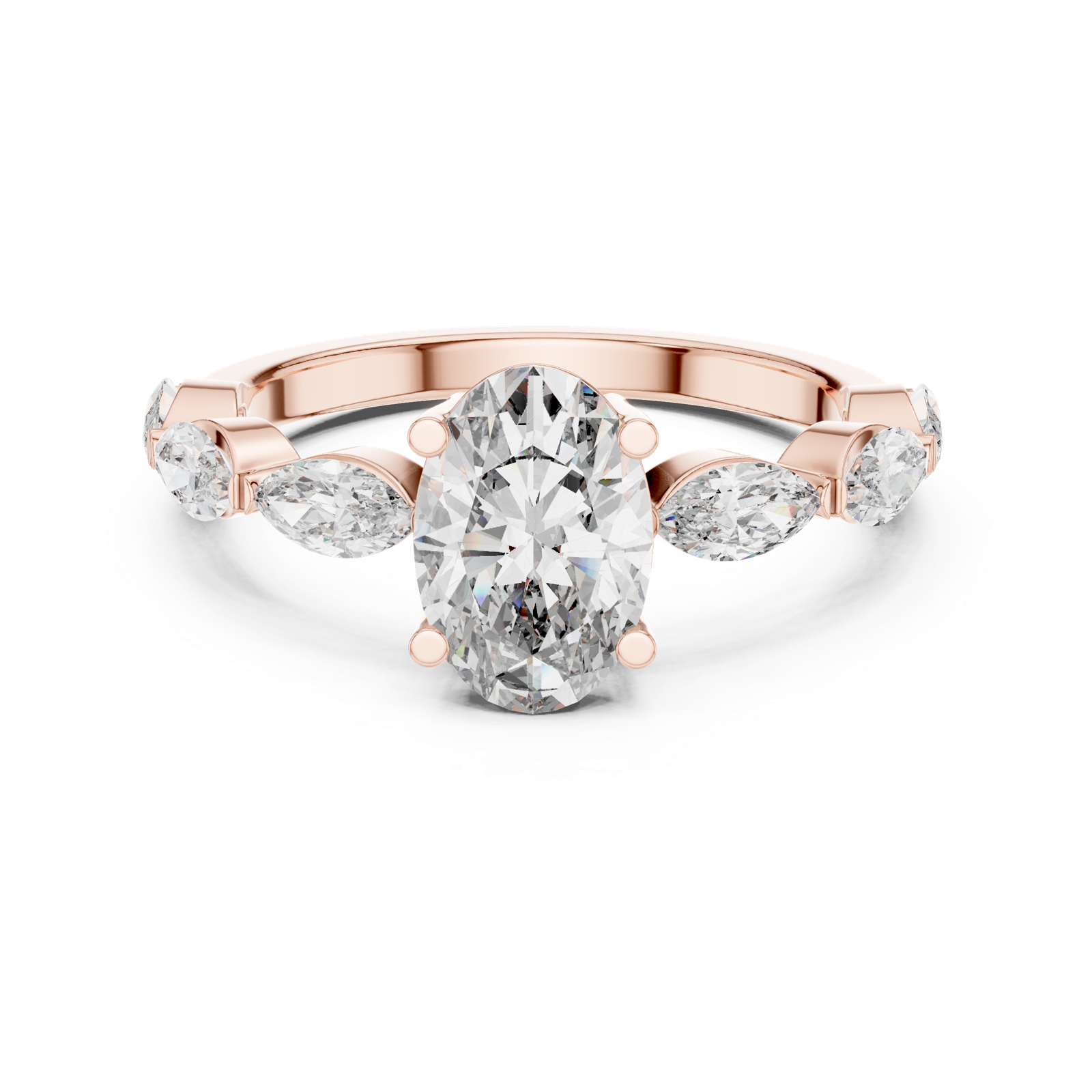 Gold Ring DDLR-180, Rose Gold, view 4