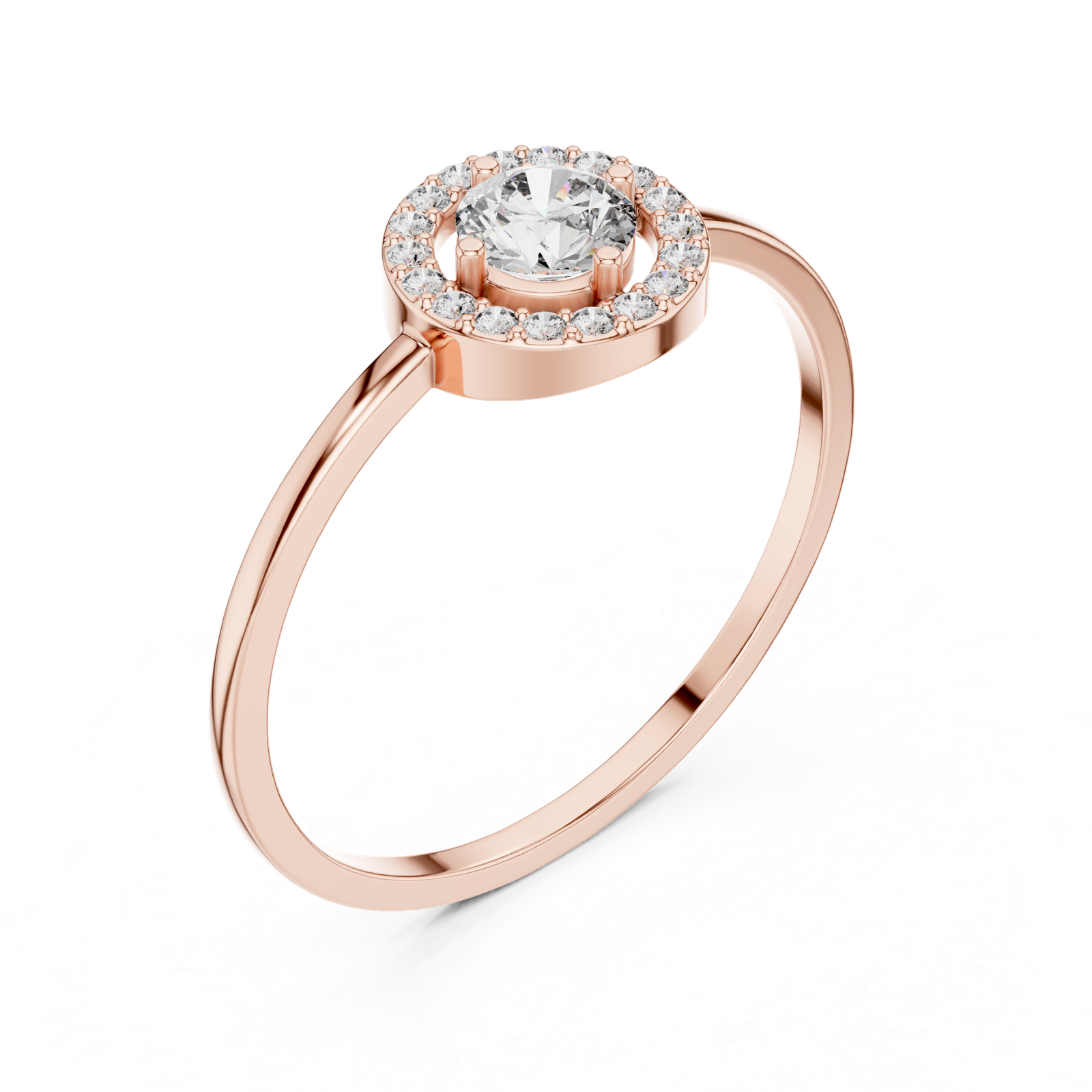 Gold Ring DR-6162, Rose Gold, view 2