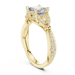 Gold Ring DDLR-257, Asscher center stone, Yellow Gold, view 1