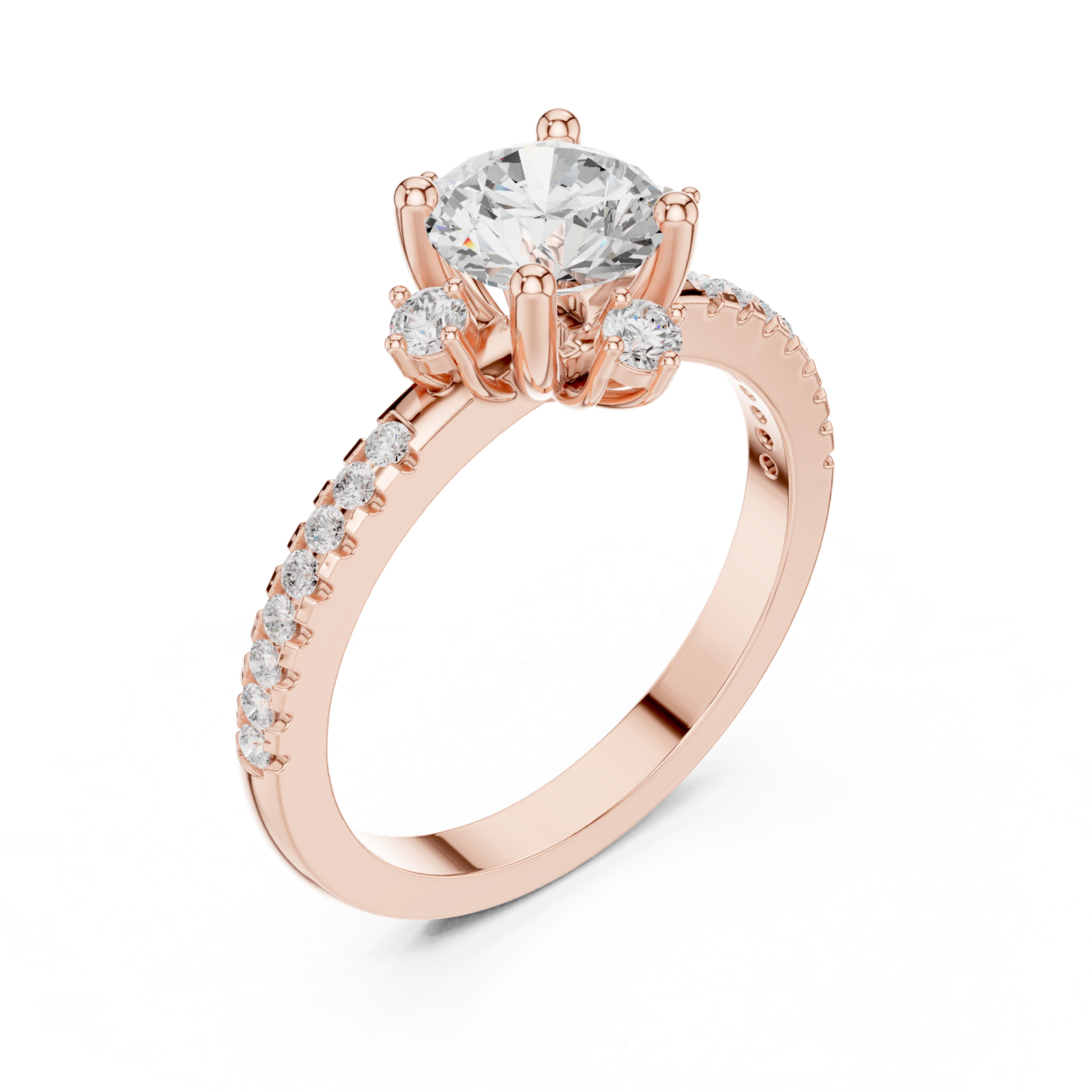 Gold Ring DDLR-325, Rose Gold, view 2