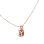 Gold Jewelry DDPO-009, Radiant center stone, Rose Gold, view 2