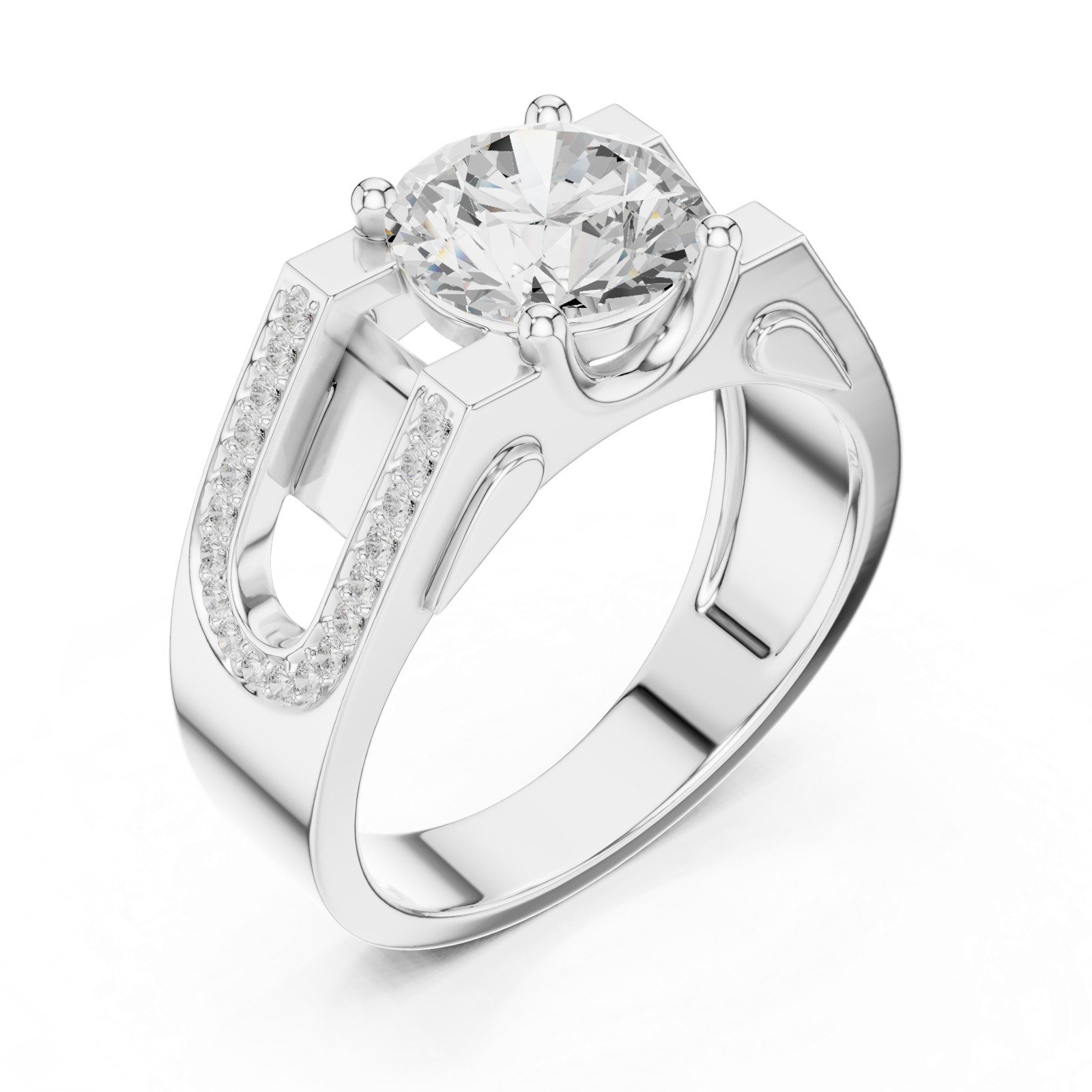 Gold Ring SBMR(45), White Gold, view 2
