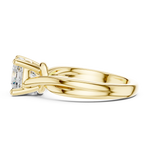 Gold Twisted Band Solitaire Engagement Ring, Cushion center stone, Yellow Gold, view 3
