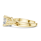 Gold Twisted Band Solitaire Engagement Ring, Cushion center stone, Yellow Gold, view 3