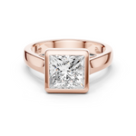 Gold Jewelry L36-3, Princess center stone, Rose Gold