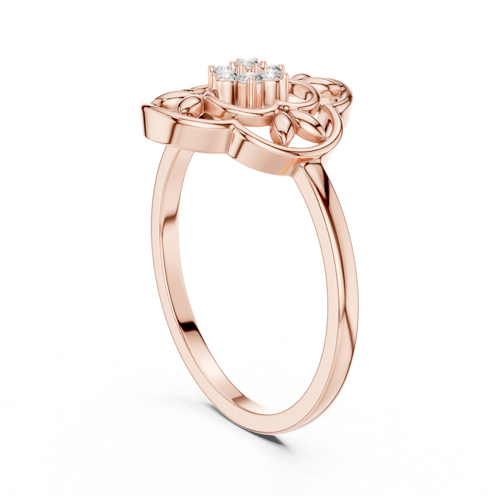 Gold Ring DR-6277, Rose Gold, view 1