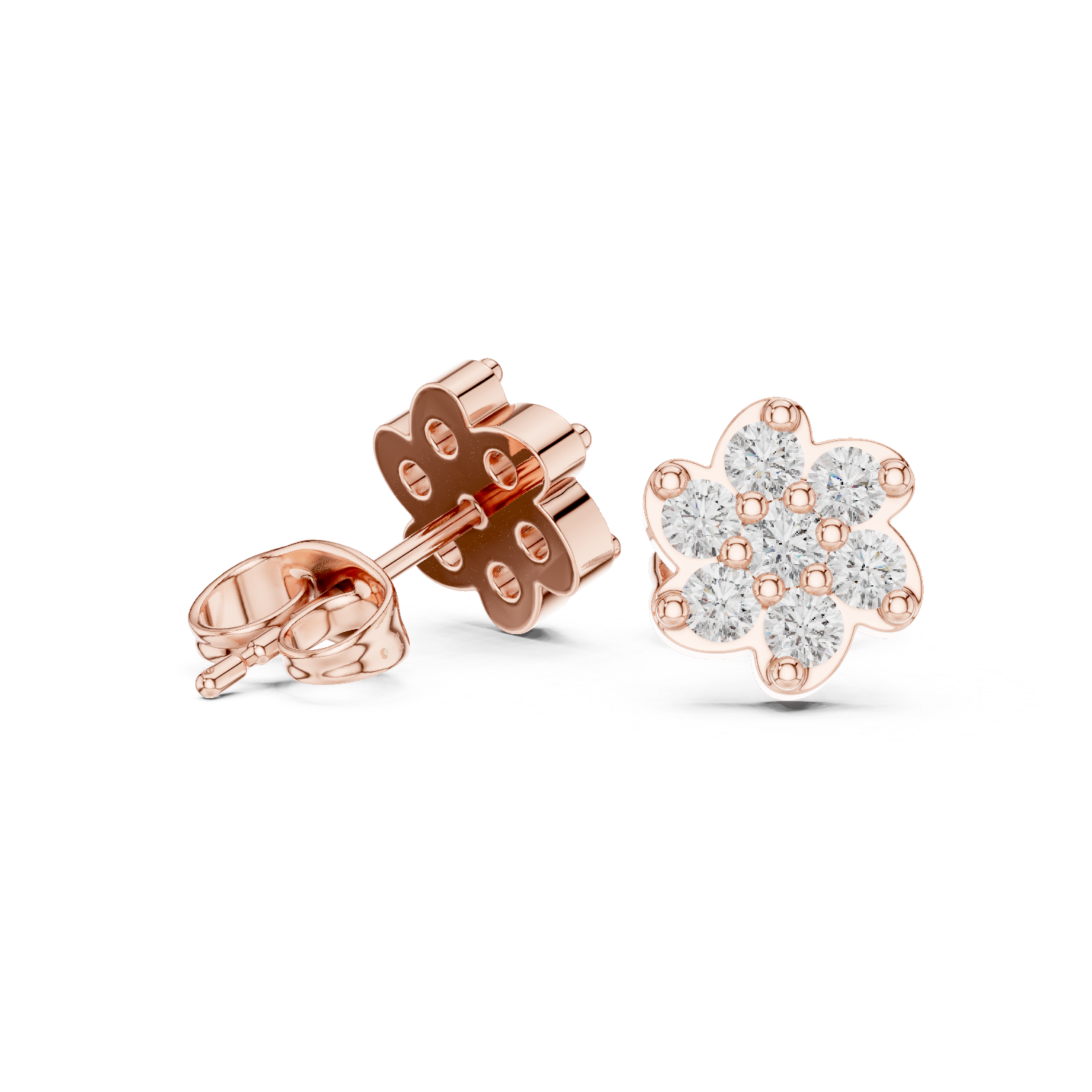 Gold Earrings 9-10034E, Rose Gold