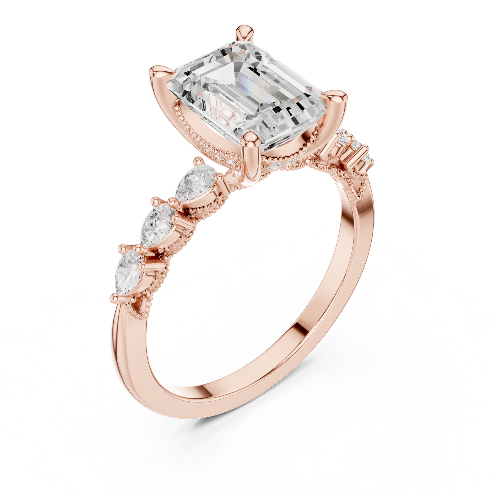 Gold Ring DDLR-1004, Rose Gold, view 2