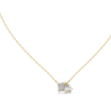 14K Solid Gold Lab Diamond Pendant Necklace, Yellow Gold, view 1