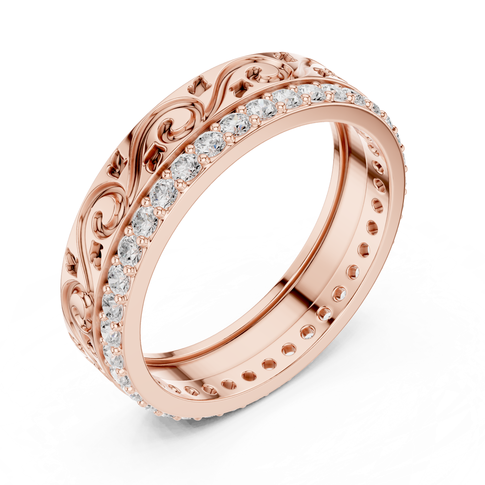 Gold Ring R22, Rose Gold, view 2