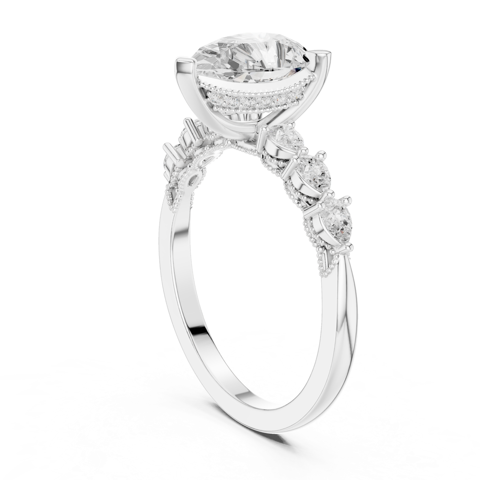 Gold Ring DDLR-1006, White Gold, view 1