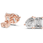 Gold Earrings L02-32, Rose Gold, view 1