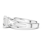 Gold Jewelry L36-9, Asscher center stone, White Gold, view 3