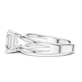 Gold Jewelry L36-9, Asscher center stone, White Gold, view 3