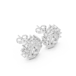 Gold Earrings AGDER-298, White Gold, view 2
