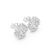 Gold Earrings AGDER-298, White Gold, view 2