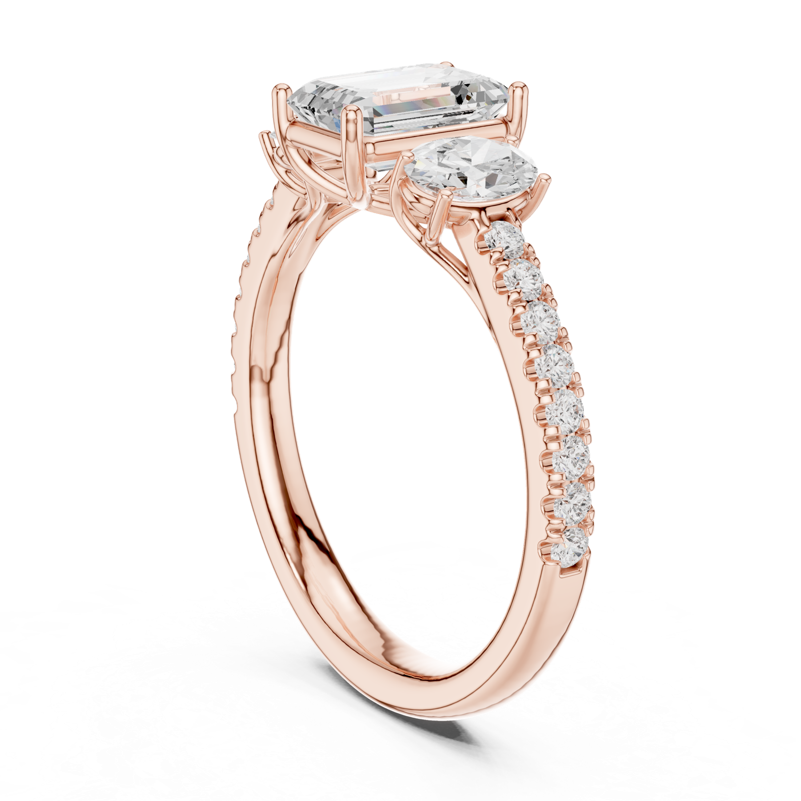 Gold Ring DDLR-706, Rose Gold, view 1