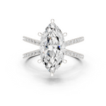 Gold Jewelry L36-25, Marquise center stone, White Gold