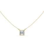 Gold Jewelry, Asscher center stone, Yellow Gold