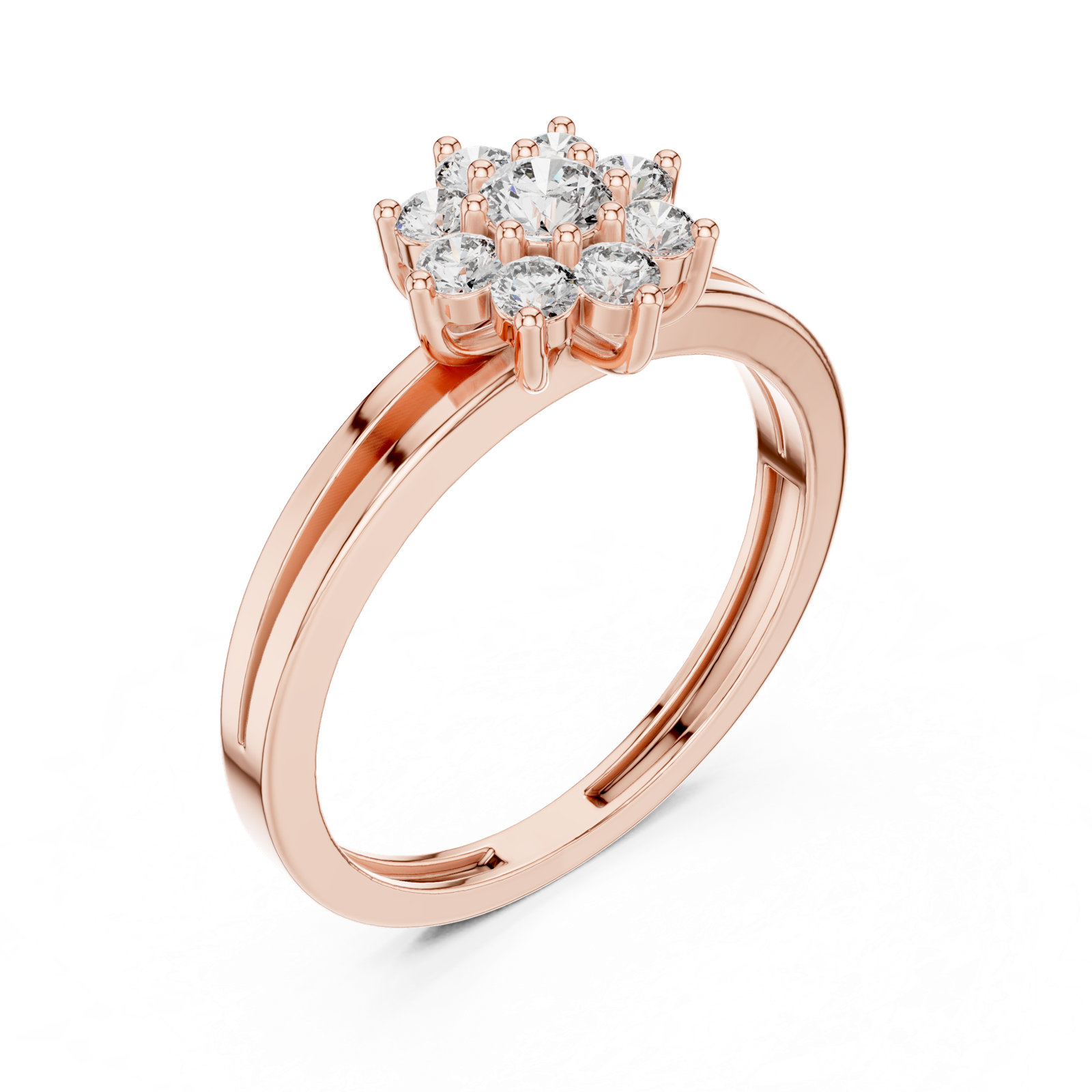 Gold Ring ALR-141, Rose Gold, view 2