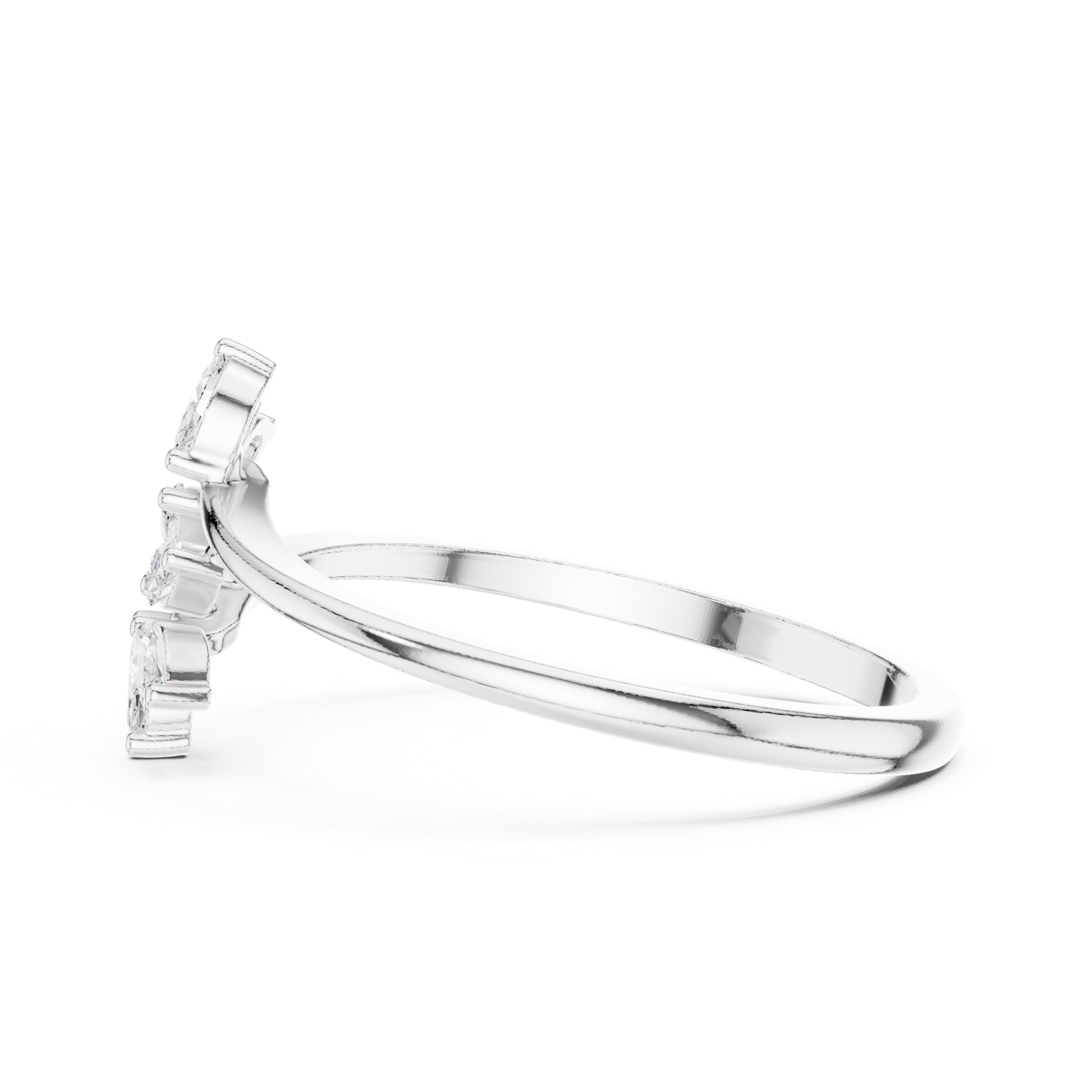 Gold Ring HLR-236, White Gold, view 3